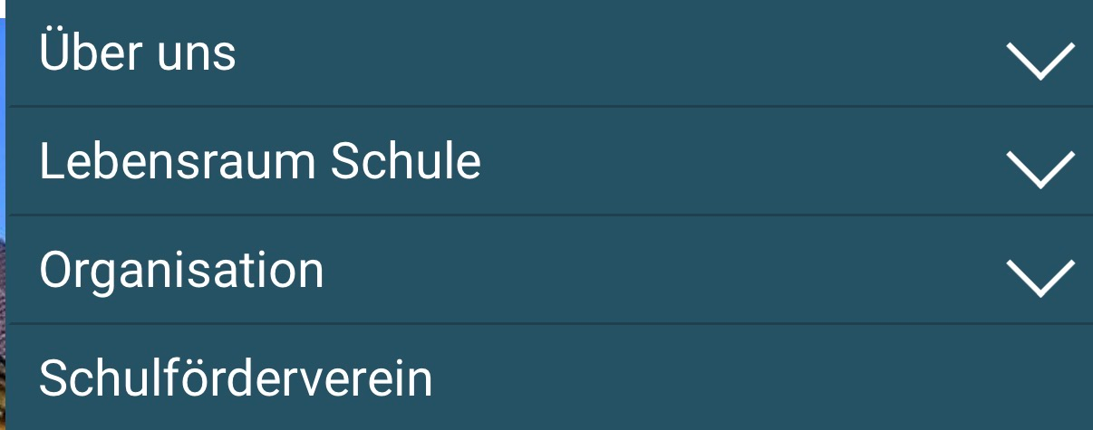 Menü auf dem Handy